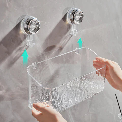 Mensola a muro pratica senza foratura per il bagno 